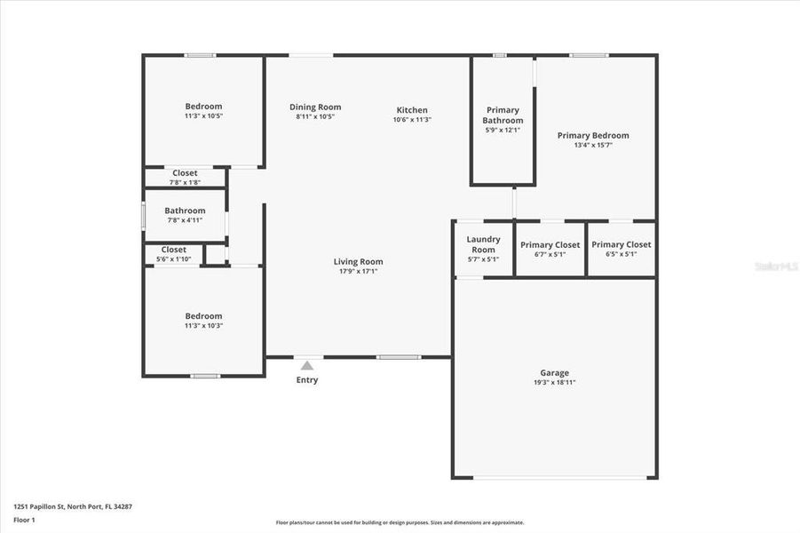 2D floor plan layout of this home in , North Port, FL (Image 4).