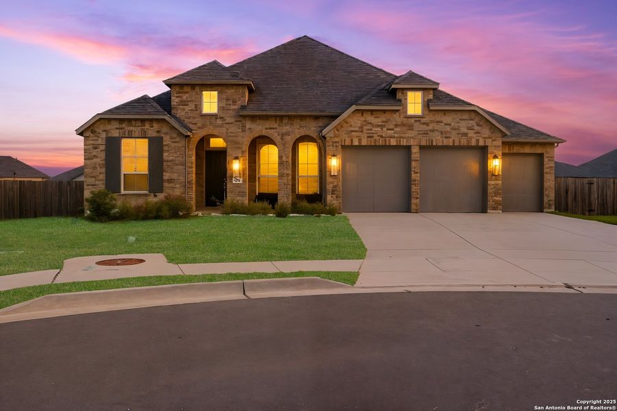 Front exterior of a new home in , Bulverde, TX, highlighting curb appeal (Image 25). Front exterior of a new home in , Bulverde, TX, highlighting curb appeal (Image 25).