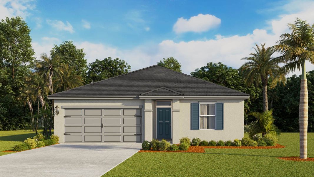 Representative exterior photo of a completed home built from the ARCHER by D.R. Horton in Crosswinds, Haines City, FL (Image 5).