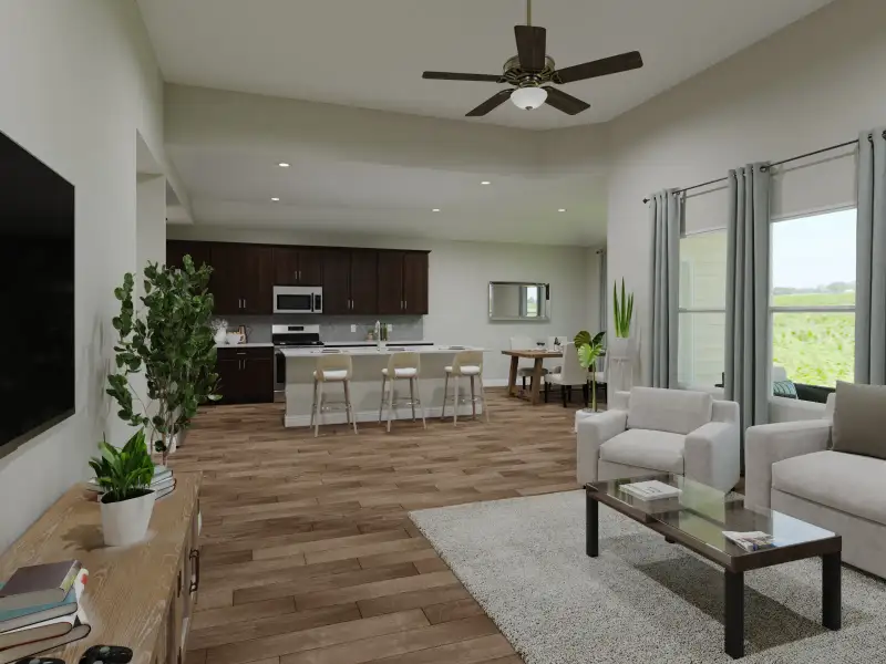 Furnished interior view inside a new home in Lakehaven - Premier Series, Farmersville (Image 5). Furnished interior view inside a new home in Lakehaven - Premier Series, Farmersville (Image 5).