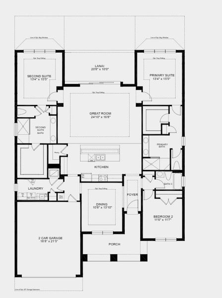 2D floor plan layout for the Ambra by Taylor Morrison in Esplanade at Starling, Punta Gorda, FL (Image 3).