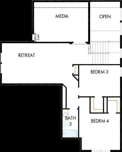 2D floor plan layout of this home in Sandbrock Ranch, Aubrey, TX (Image 3).