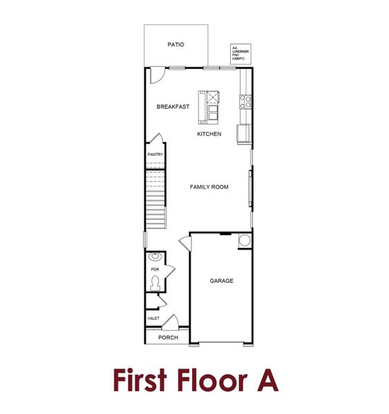 2D floor plan layout for the Bradley by Chafin Communities in The Grove at Mundy Mill, Gainesville, GA (Image 3).