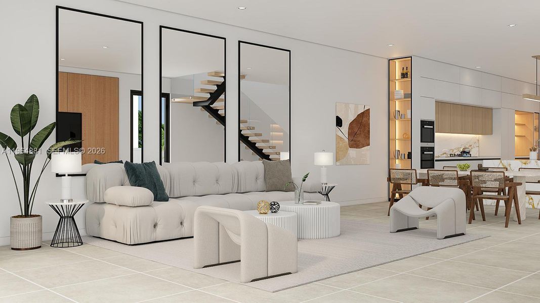 Furnished interior view inside a new home in , Fort Lauderdale (Image 9).