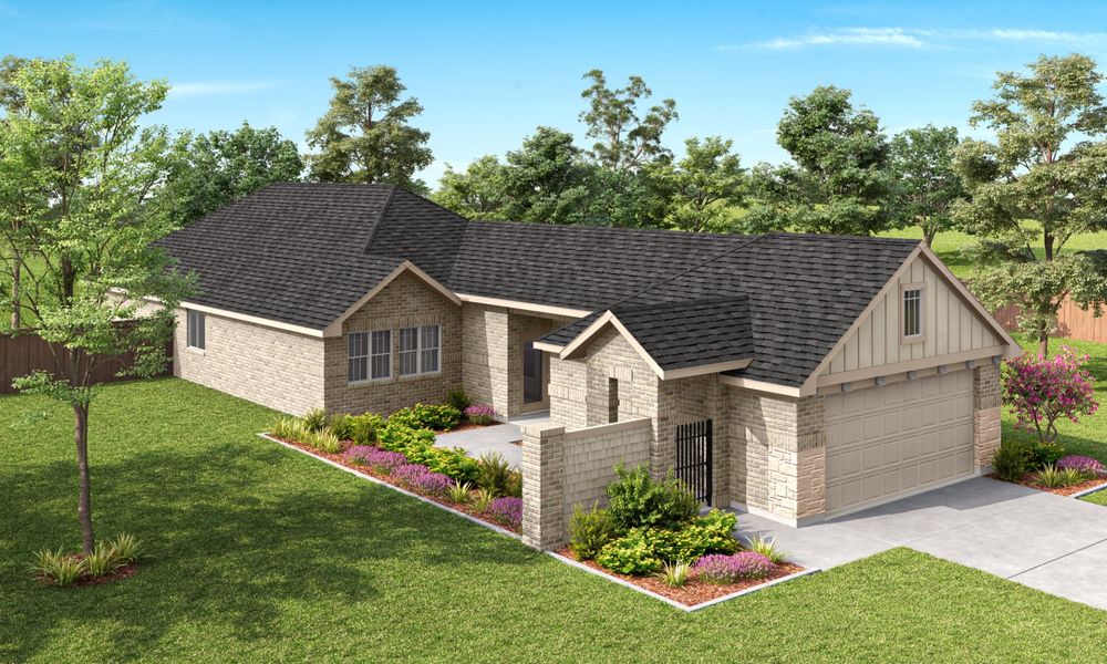 Representative exterior photo of a completed home built from the Harwood by Pacesetter Homes in Elevon, Lavon, TX (Image 2).