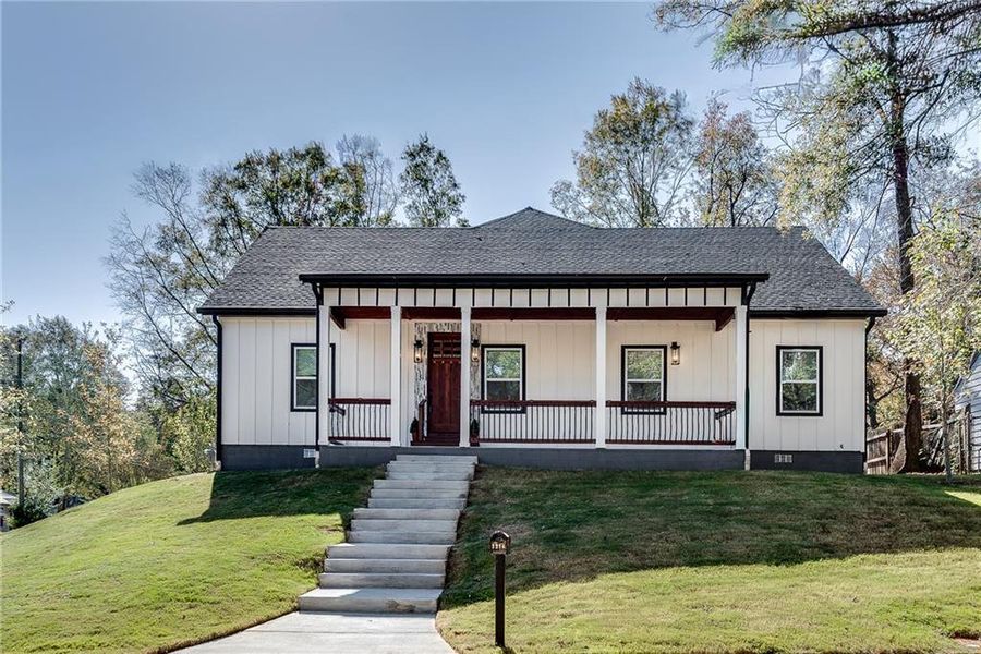Front exterior of a new home in , Atlanta, GA, highlighting curb appeal (Image 30). Front exterior of a new home in , Atlanta, GA, highlighting curb appeal (Image 30).