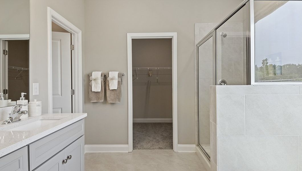 Representative furnished interior of a home built from the WINDSOR by D.R. Horton in Whitehawk Meadows, Travelers Rest (Image 33).