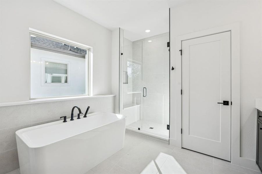 Separate tub.
