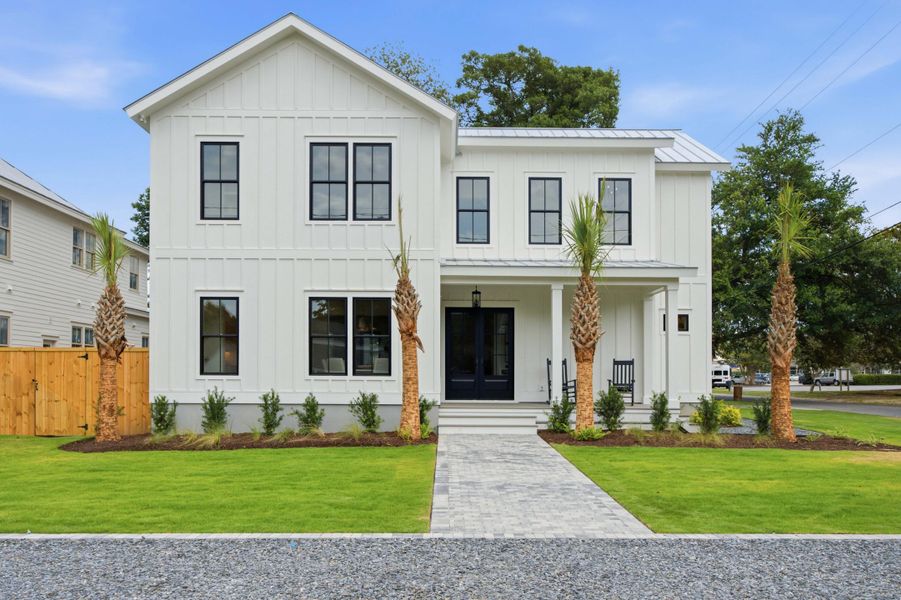 Front exterior of a new home in , Mount Pleasant, SC, highlighting curb appeal (Image 27). Front exterior of a new home in , Mount Pleasant, SC, highlighting curb appeal (Image 27).