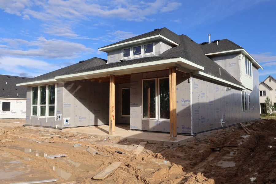 In-progress construction of a new home in Woodson’s Reserve, Spring, TX (Image 6).