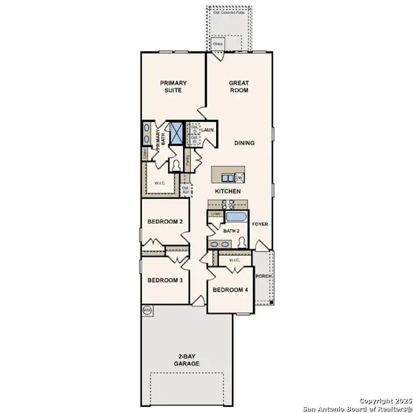 2D floor plan layout of this home in Hacienda, San Antonio, TX (Image 2).