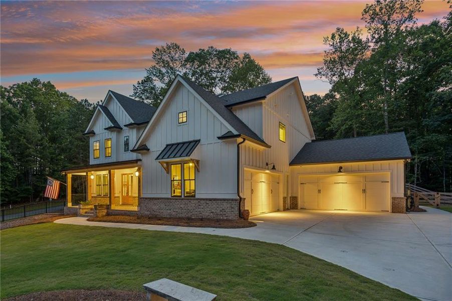 Front exterior of a new home in , Gainesville, GA, highlighting curb appeal (Image 33). Front exterior of a new home in , Gainesville, GA, highlighting curb appeal (Image 33).