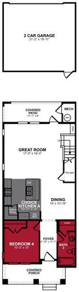 2D floor plan layout of this home in Aulin Square, Oviedo, FL (Image 4).