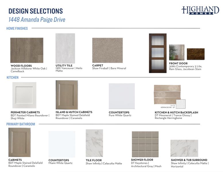 Sample of building materials used in homes in Parkside On The River: 60ft. lots, Georgetown (Image 27).