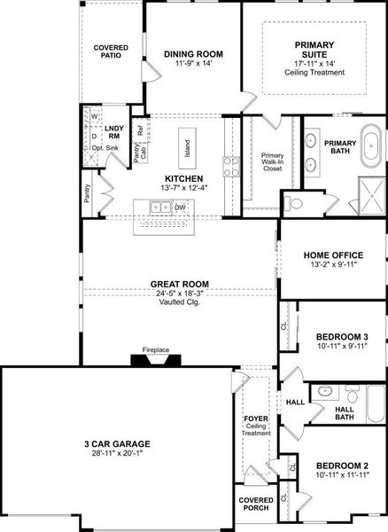 2D floor plan layout of this home in Westwood, League City, TX (Image 5).