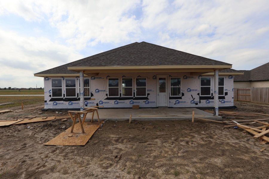 Backyard with covered patio - still under construction!