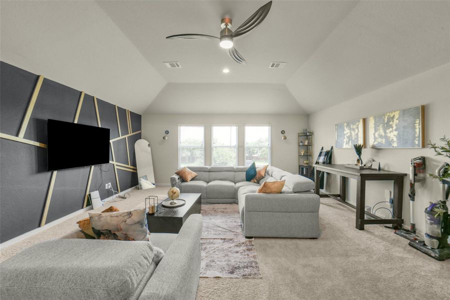 Versatile game room offers endless possibilities for family fun.