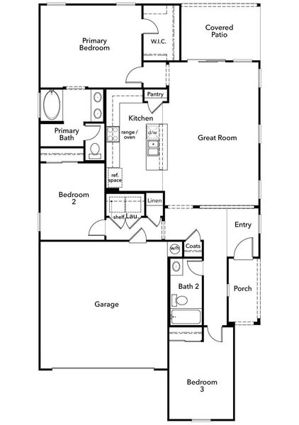 2D floor plan layout of this home in Liberty Traditions, Phoenix, AZ (Image 2). 2D floor plan layout of this home in Liberty Traditions, Phoenix, AZ (Image 2).