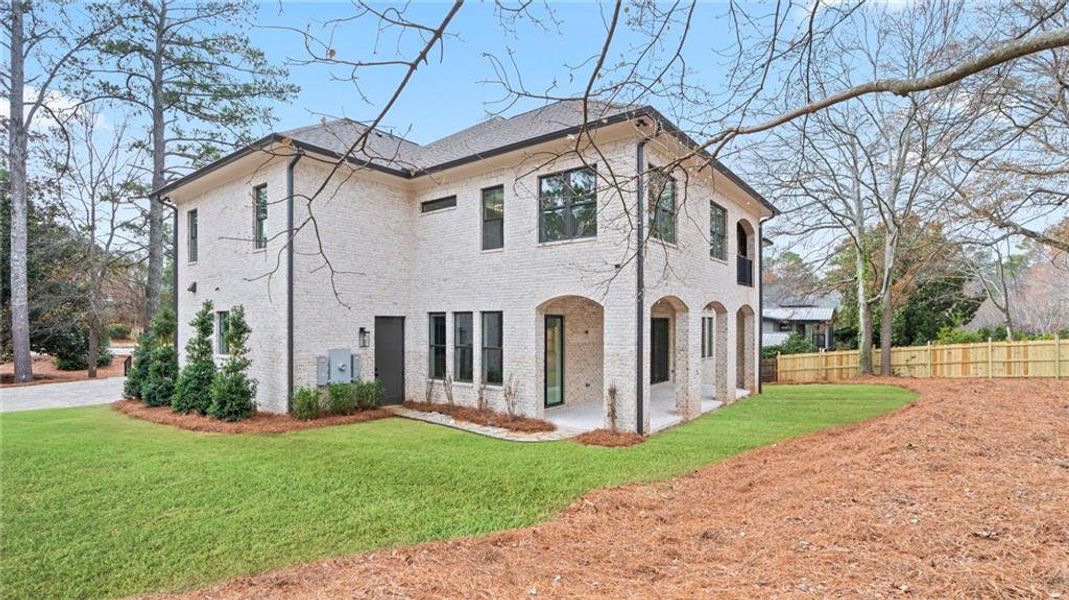 Front exterior of a new home in , Brookhaven, GA, highlighting curb appeal (Image 25). Front exterior of a new home in , Brookhaven, GA, highlighting curb appeal (Image 25).