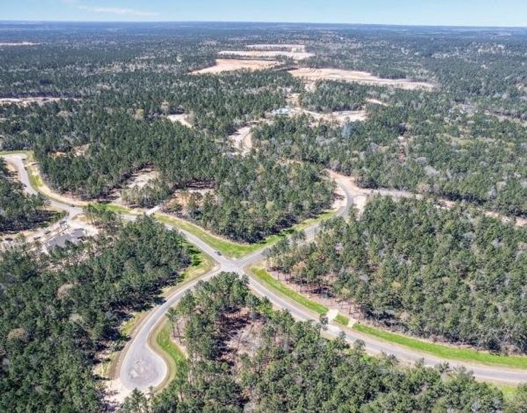 Aerial view of neighborhood