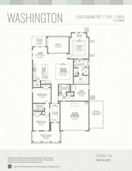 2D floor plan layout for the Washington by Riverside Homes in Hidden Creek at SilverLeaf Phase 2, St. Augustine, FL (Image 5). 2D floor plan layout for the Washington by Riverside Homes in Hidden Creek at SilverLeaf Phase 2, St. Augustine, FL (Image 5).