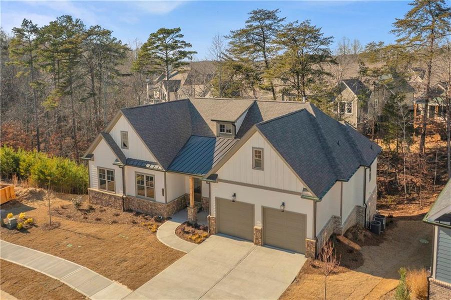 Front exterior of a new home in , Gainesville, GA, highlighting curb appeal (Image 1). Front exterior of a new home in , Gainesville, GA, highlighting curb appeal (Image 1).