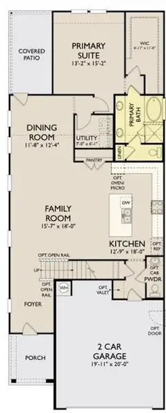2D floor plan layout of this home in Lariat, Liberty Hill, TX (Image 4).