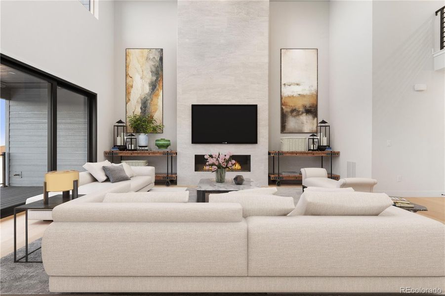 Furnished interior view inside a new home in Autograph at Lyric, Lone Tree (Image 31).