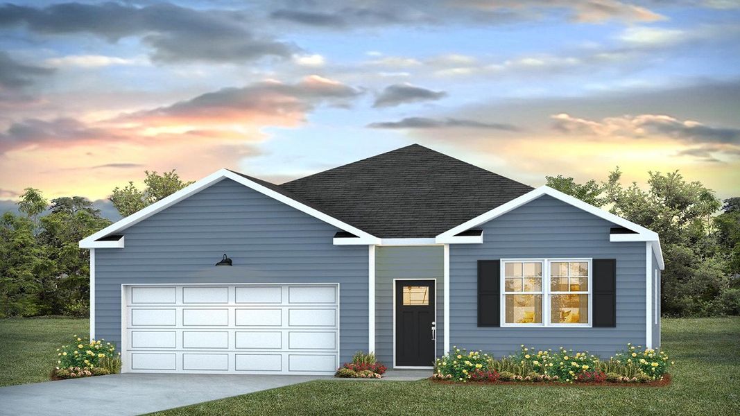Representative exterior photo of a completed home built from the Cali by D.R. Horton in Fernhill Farms, Statesboro, GA (Image 1).