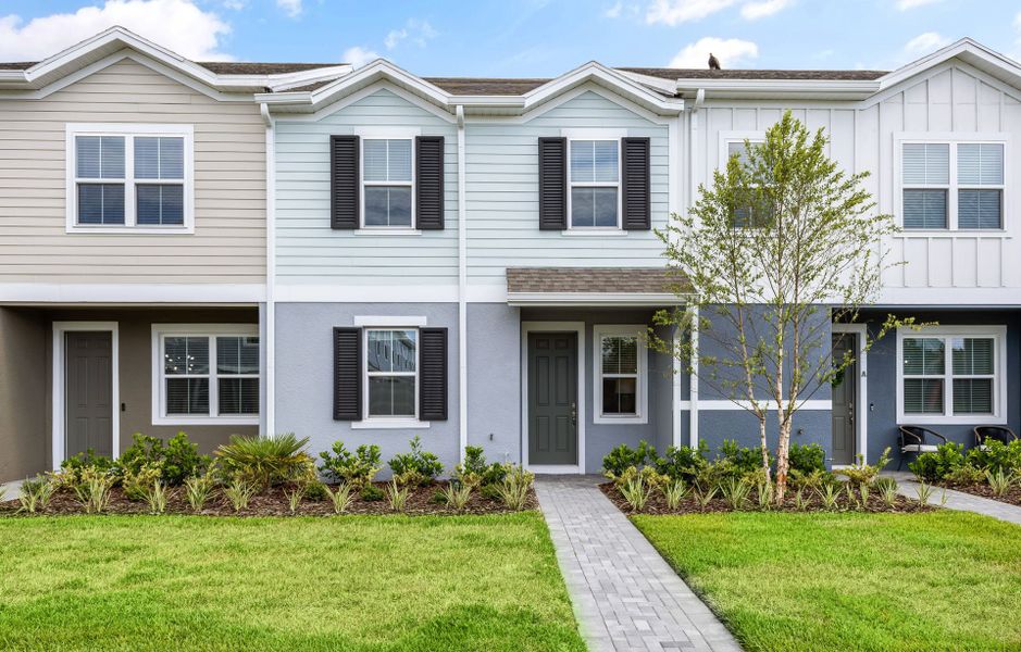 Representative exterior photo of a completed home built from the Jackson by Park Square Residential in The Residences at Emerson Park, Apopka, FL (Image 1).
