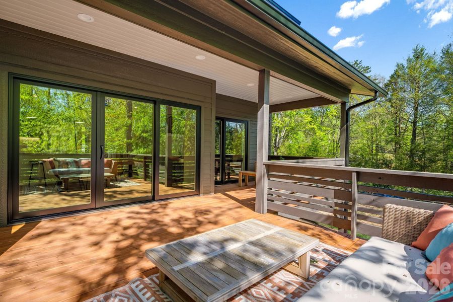 Exterior details and patio area of a home in , Black Mountain (Image 4).