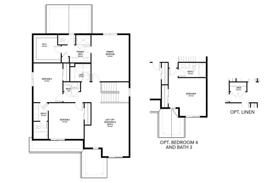2D floor plan layout for the Stanza by Brightland Homes in Bloom, Fort Collins, CO (Image 5).