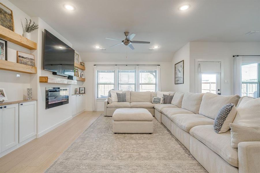 Custom built-ins around fireplace & TV Custom built-ins around fireplace & TV