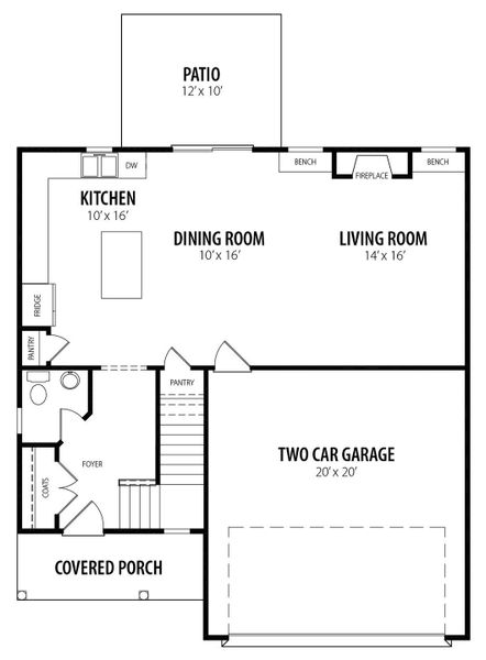 2D floor plan layout for the Stewart by RiverWILD Homes in Harvest Meadows, Zebulon, NC (Image 2). 2D floor plan layout for the Stewart by RiverWILD Homes in Harvest Meadows, Zebulon, NC (Image 2).