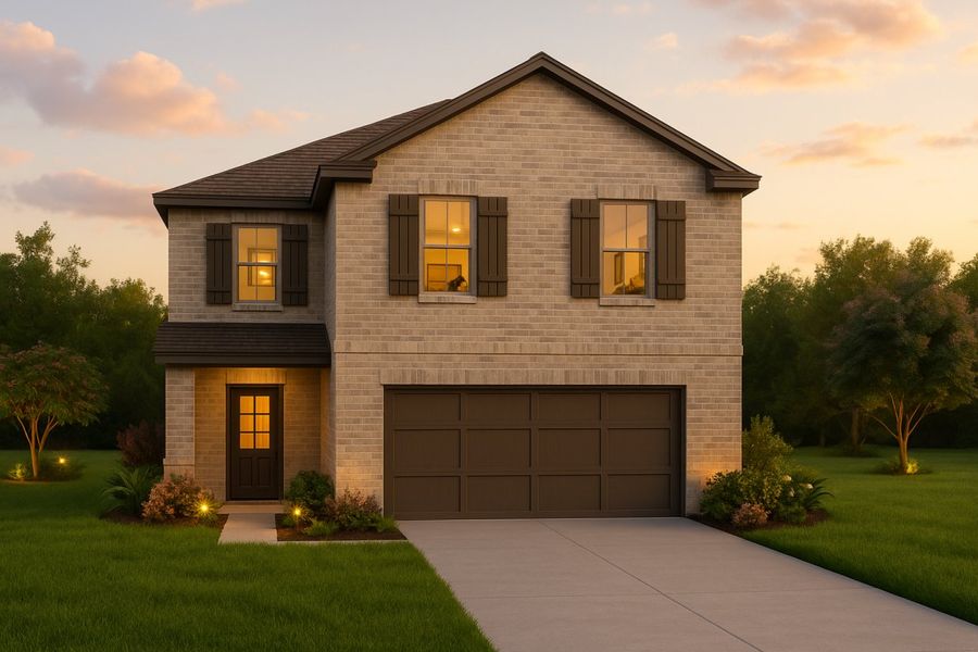 Representative exterior photo of a completed home built from the Parker Colony At Pinehurst by Brohn Homes in Colony at Pinehurst, Pinehurst, TX (Image 15). Representative exterior photo of a completed home built from the Parker Colony At Pinehurst by Brohn Homes in Colony at Pinehurst, Pinehurst, TX (Image 15).