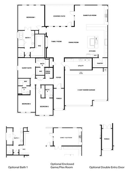2D floor plan layout for the The Bremond by D.R. Horton in Sola Vista at West Cypress Hills, Briarcliff, TX (Image 3).