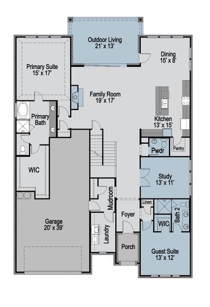 2D floor plan layout of this home in Cambridge Crossing, Celina, TX (Image 30). 2D floor plan layout of this home in Cambridge Crossing, Celina, TX (Image 30).