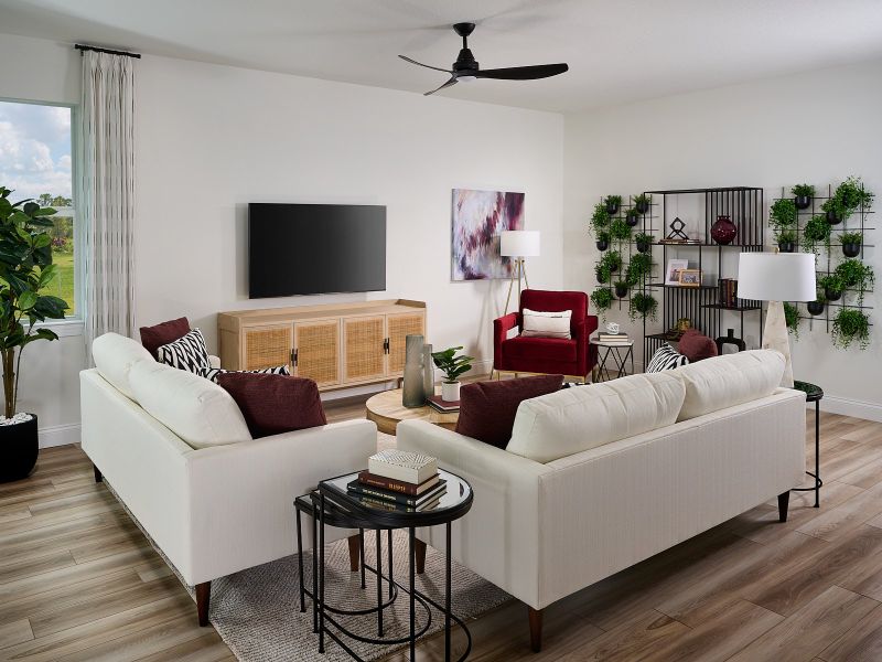 Family room modeled at Azalea