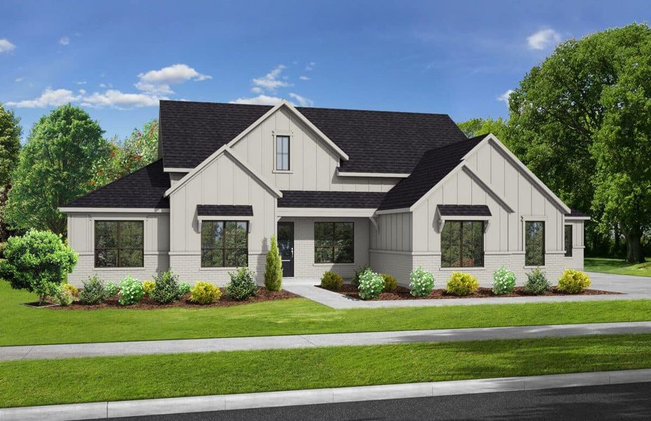 Representative exterior photo of a completed home built from the 3369 by Gracepoint Homes in Kellar Farms, Smithville, TX (Image 4). Representative exterior photo of a completed home built from the 3369 by Gracepoint Homes in Kellar Farms, Smithville, TX (Image 4).