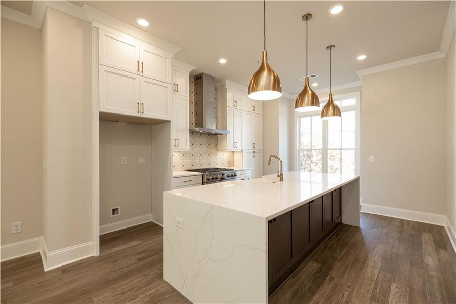 Furnished interior view inside a new home in Waterside Townhomes, Peachtree Corners (Image 5). Furnished interior view inside a new home in Waterside Townhomes, Peachtree Corners (Image 5).