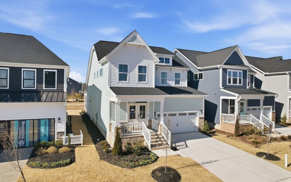 Representative exterior photo of a completed home built from the Declan by Brookfield Residential in Wendell Falls, Wendell, NC (Image 18).