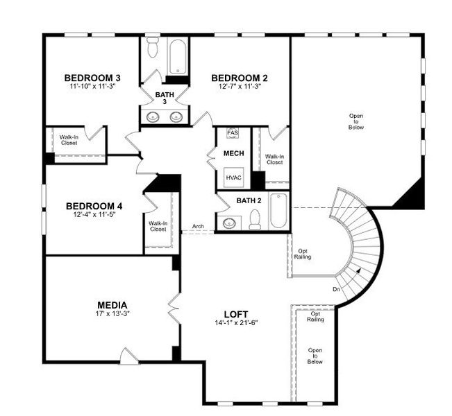 2D floor plan layout of this home in Lovers Landing, Forney, TX (Image 3).
