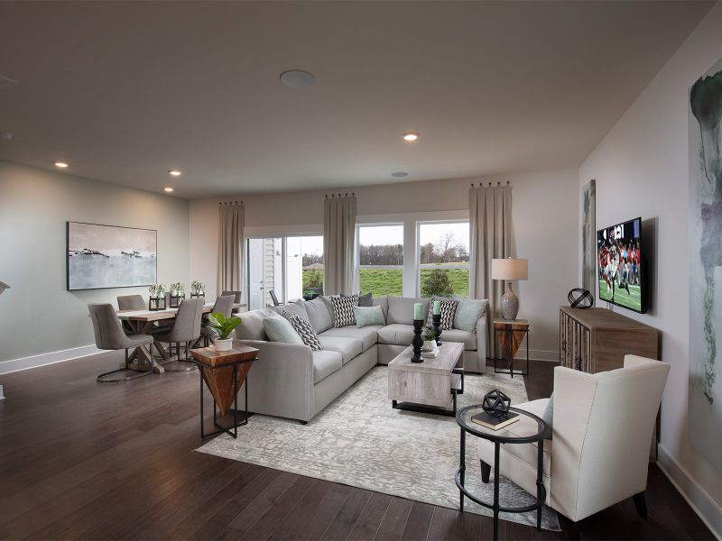 Great room in the Jade floorplan at a Meritage Homes community in Greenville, SC.