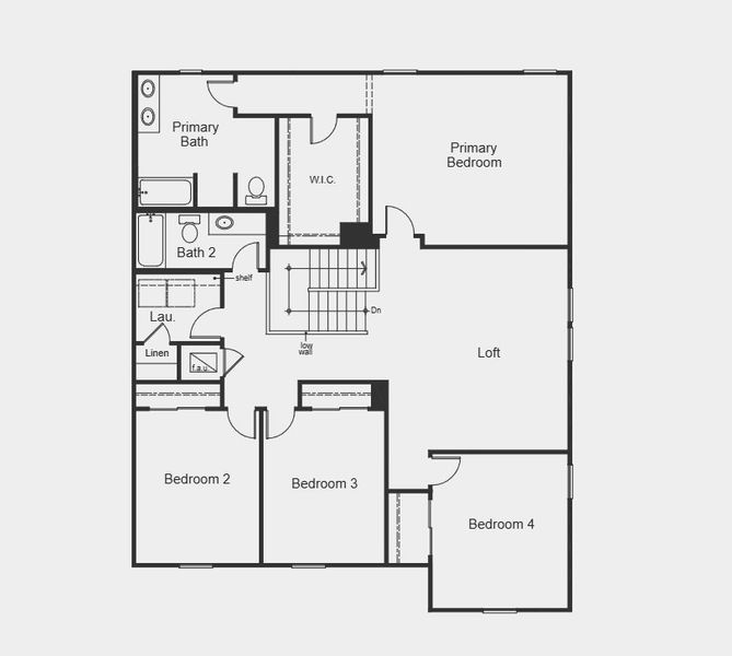 2D floor plan layout for the Plan 3016 by KB Home in Cameron Preserve, Sanford, FL (Image 4).
