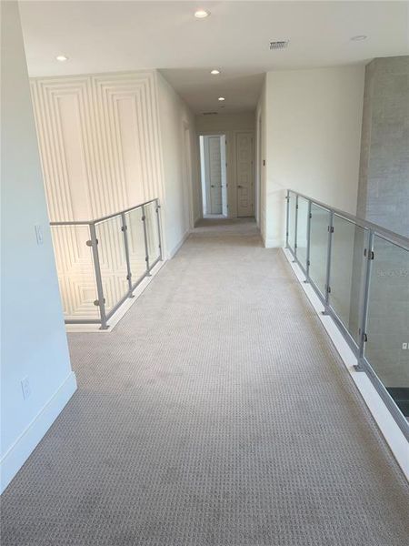 Bridge/Catwalk with glass railings on both sides