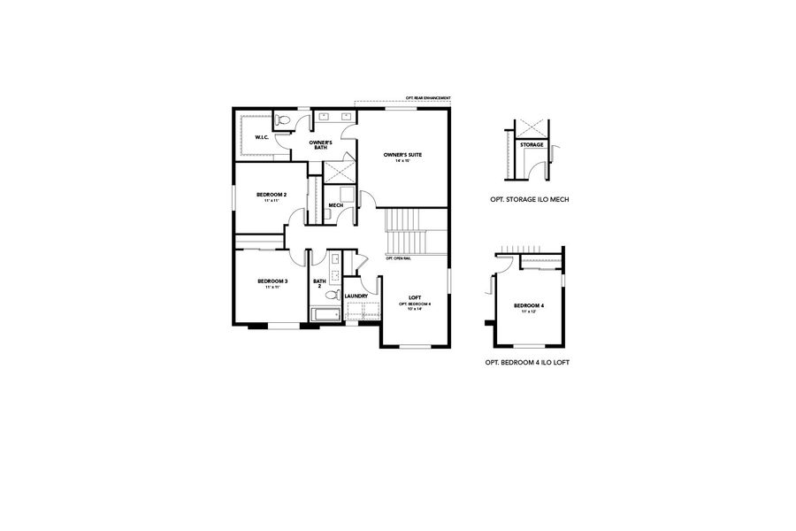 2D floor plan layout for the Harmony by Brightland Homes in Granary, Johnstown, CO (Image 5).