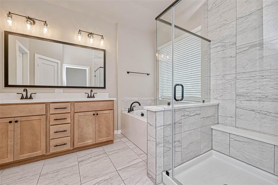 Main bathroom with double sink