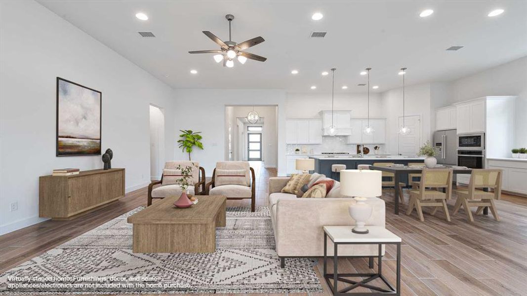 Furnished interior view inside a new home in Reunion 60'/70', Rhome (Image 12). Furnished interior view inside a new home in Reunion 60'/70', Rhome (Image 12).