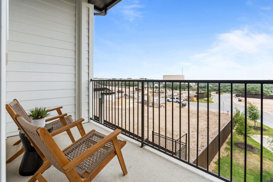 Exterior details and patio area of a home in Santa Rita Ranch, Liberty Hill (Image 30).