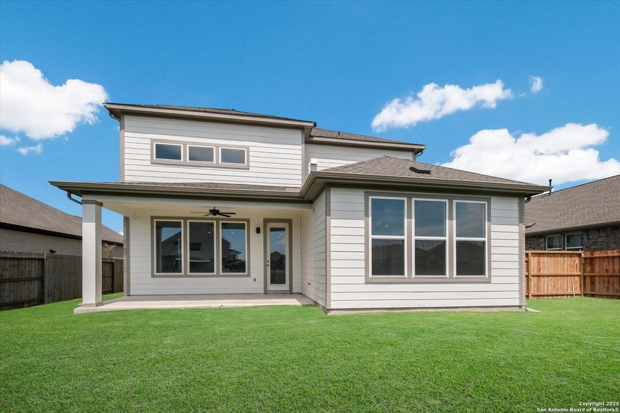 Front exterior of a new home in Foxbrook, Cibolo, TX, highlighting curb appeal (Image 19).